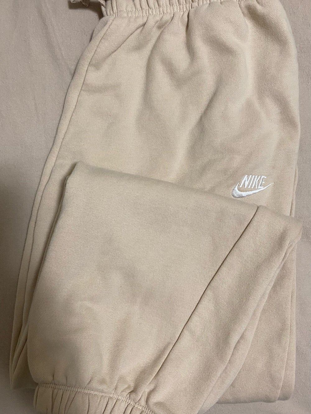NIKE Beige Oversized Sweatpants (Small)